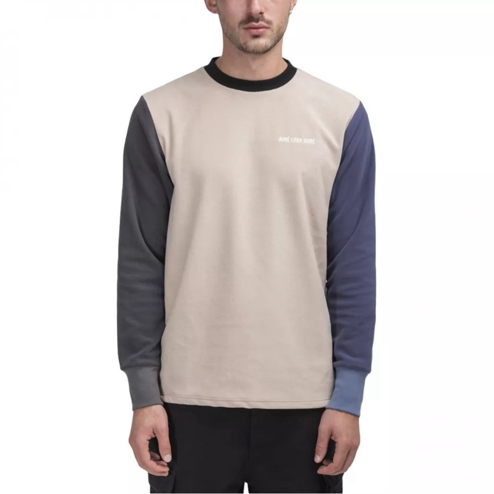 AIMÉ LEON DORE COLOR BLOCKED FLEECE LONGSLEEVE (CREAM) MENS SMALL NEW BALANCE